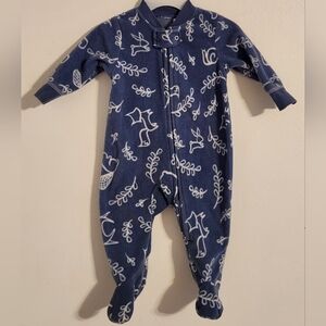 Navy and White Kids Footed Onesie